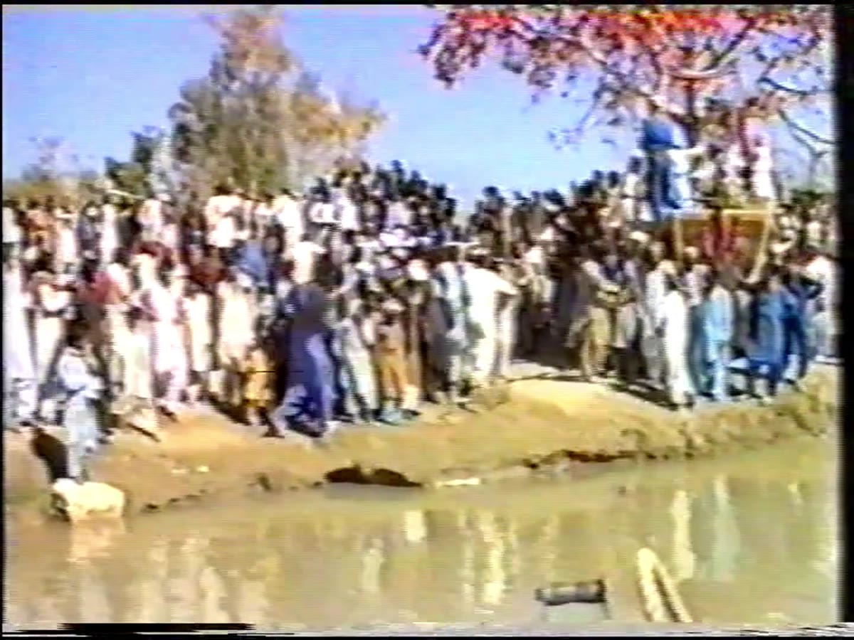 Crowds on the riverbank, Mir Bahar