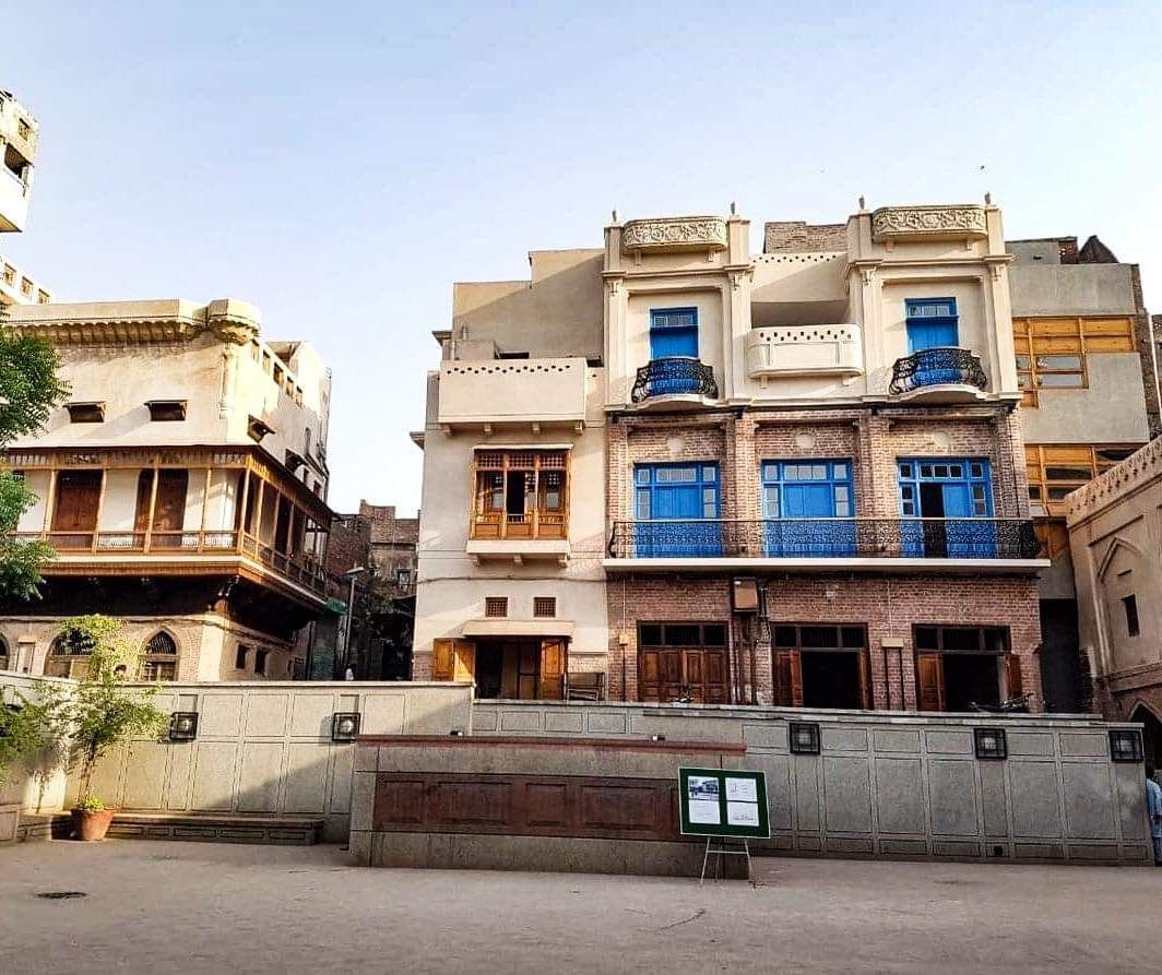 Restored street façades