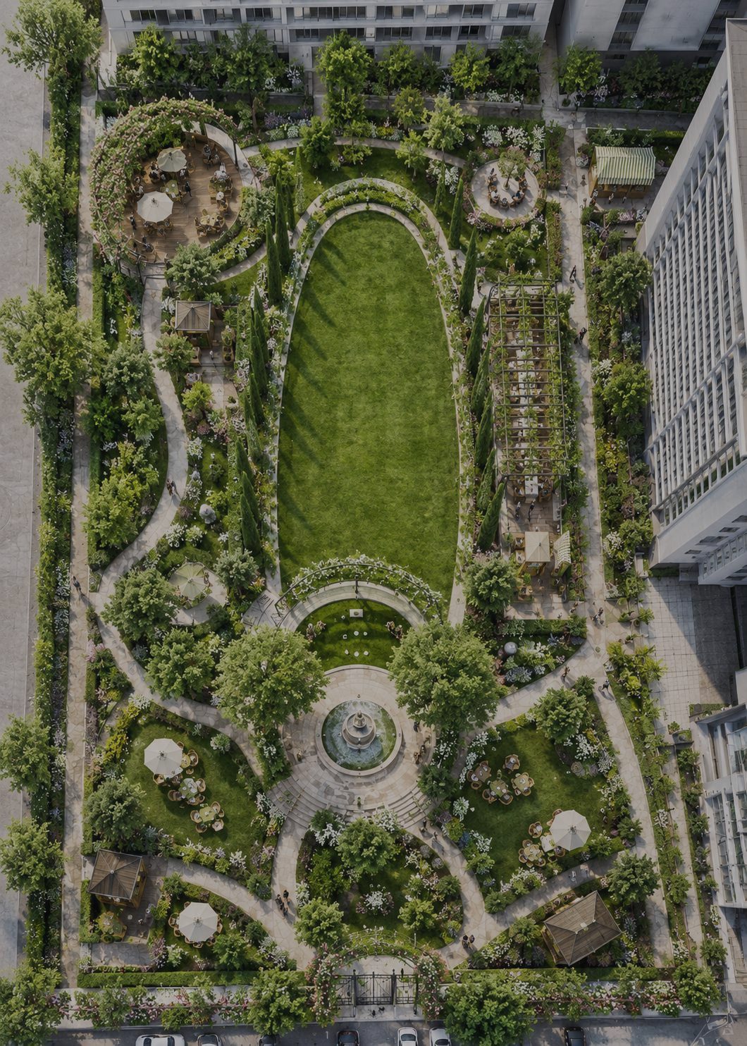 Redesigned piazza, plan view